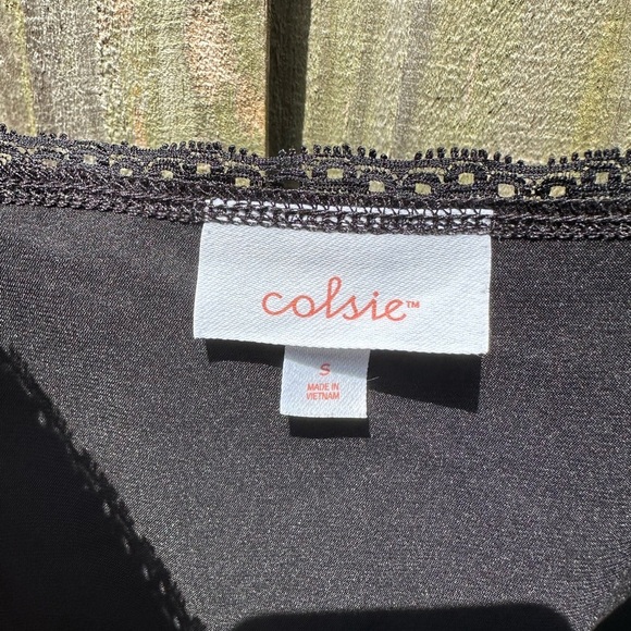 Colsie Target Black Satin Dainty Lace Trim Lingerie Adjustable Strap Sleep Tank - Picture 4 of 6